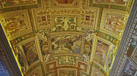 Tracking ceiling of Gallery of Maps Stock Footage 52303777