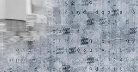 Tracking codes, letters and numbers printed on paper, delivery and tracking Stock Illustration