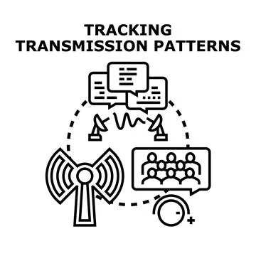 Tracking communication transmission patterns and consumer behavior Stock Illustration