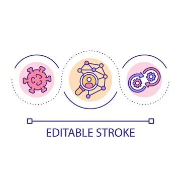 Tracking contacts of infected people loop concept icon 库存插图