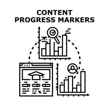 Tracking content progress markers in online education metrics Stockillustratie