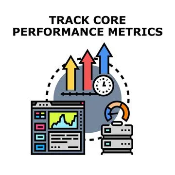 Tracking core performance metrics for business improvement Illustrazione stock