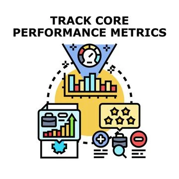 Tracking core performance metrics on a dashboard Stock Illustration