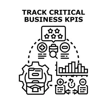 Tracking critical business key performance indicators concept Stock Illustration