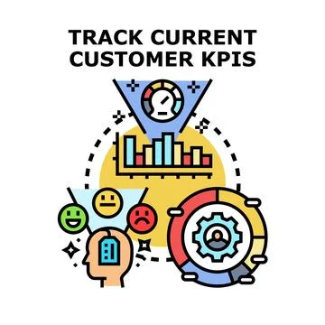 Tracking current customer kpis performance and feedback Illustrazione stock
