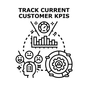 Tracking current customer kpis performance and feedback Illustrazione stock