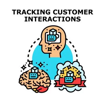 Tracking customer interactions data and experience management Stock Illustration