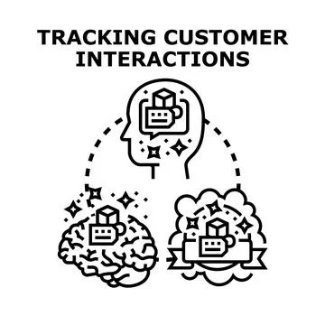 Tracking customer interactions data and experience management Stock Illustration