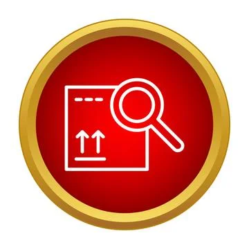 Tracking delivery package icon with magnifying glass Stock Illustration
