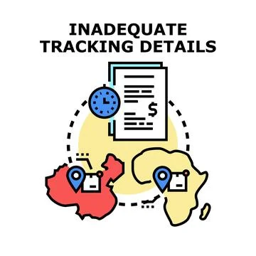 Tracking details inadequate for global package delivery problems イラスト素材