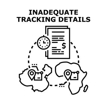 Tracking details inadequate for global package delivery problems Stock Illustration