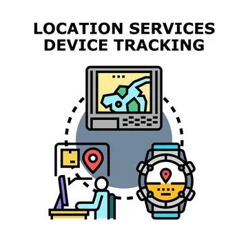 Tracking device location services and navigation systems Stock Illustration