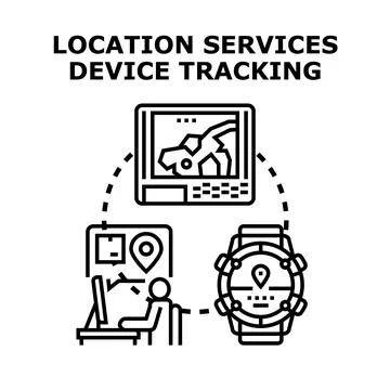 Tracking device location services and navigation systems Stock Illustration