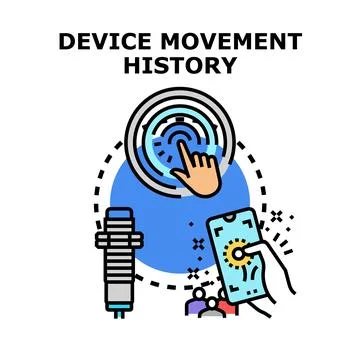 Tracking device movement history and digital footprint Stock Illustration