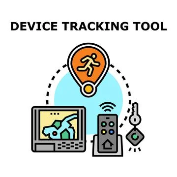 Tracking device tools locating personal belongings 스톡 일러스트