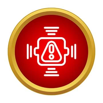 Tracking device with warning signal icon on red background Stockillustratie