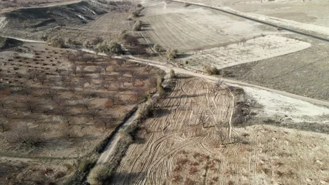 Tracking Drone 4K Lonely 4X4 Car Driving On Off-Road and Plains In Cappadocia Stock Footage 169454726