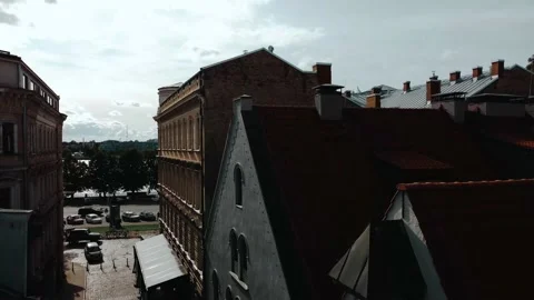 Tracking Drone Shot Of Buildings Stock Footage 164471536