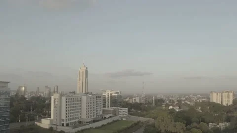 Tracking drone shot of nairobi Upper hill district Stock Footage 132253853
