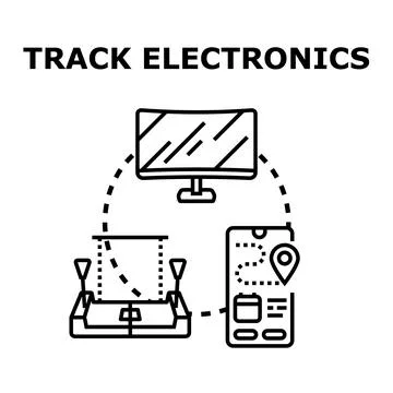 Tracking electronics digital concept for sports monitoring Stock Illustration