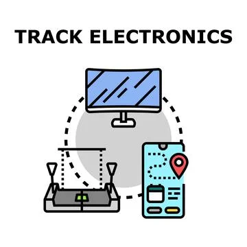 Tracking electronics digital concept for sports monitoring Stock Illustration
