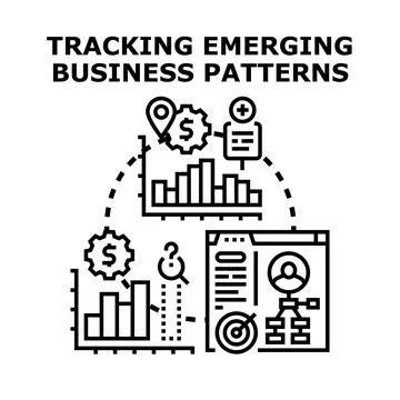 Tracking emerging business patterns business analysis concept Illustrazione stock