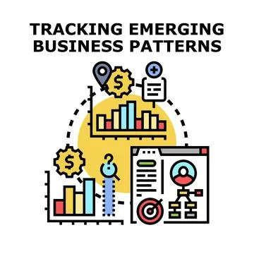 Tracking emerging business patterns business analysis concept 스톡 일러스트