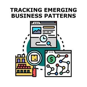Tracking emerging business patterns data analytics Illustrazione stock