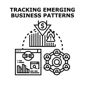 Tracking emerging business patterns illustration 스톡 일러스트