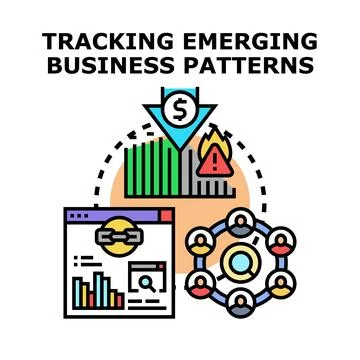 Tracking emerging business patterns illustration Stock Illustration