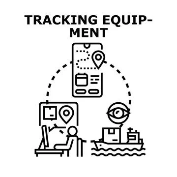 Tracking equipment demonstrating global logistics delivery management Stock Illustration