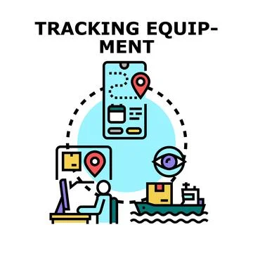 Tracking equipment demonstrating global logistics delivery management Stock Illustration