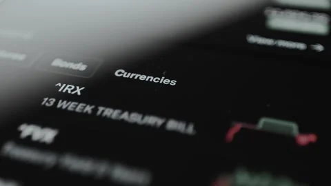 Tracking exchange rates in Currencies section Stock Footage 329772153
