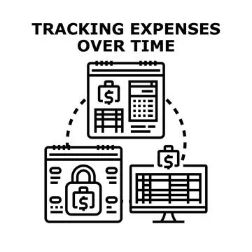 Tracking expenses over time concept vector art Stock Illustration
