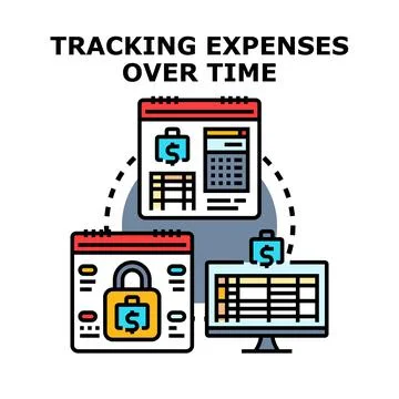 Tracking expenses over time concept vector art Stock Illustration