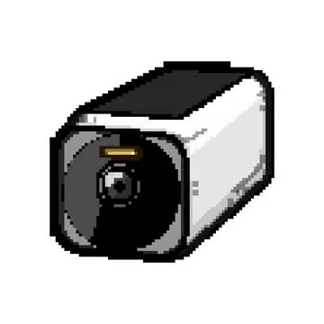 Tracking facial recognition camera pixel art vector illustration Stock Illustration