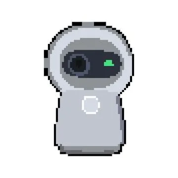 Tracking facial recognition camera pixel art vector illustration Stock Illustration