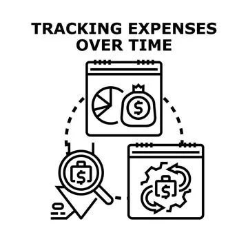 Tracking finances and expenses over calendar time Ilustração Stock