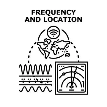 Tracking global frequency and location for connectivity Stock Illustration