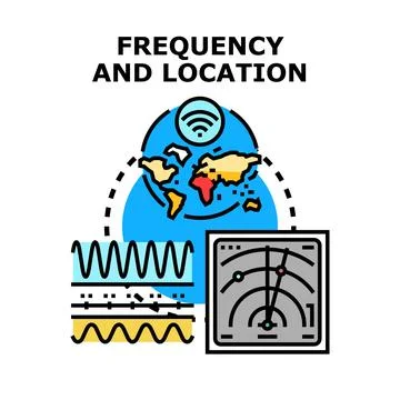 Tracking global frequency and location for connectivity Stock Illustration