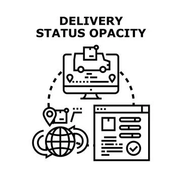 Tracking global package delivery status and logistics monitoring Stock Illustration