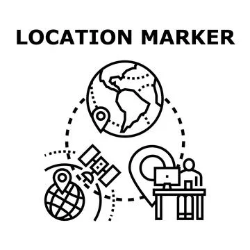 Tracking global position with navigation technology concept Stock Illustration