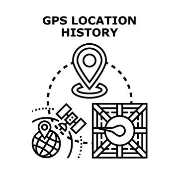Tracking gps location history data journey concept Stock Illustration