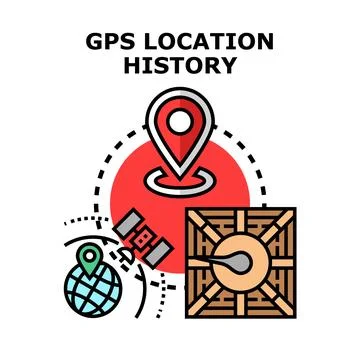 Tracking gps location history data journey concept Stock Illustration