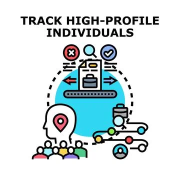 Tracking high profile individuals data for management 스톡 일러스트
