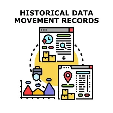 Tracking historical data movement and logistics records イラスト素材