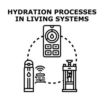 Tracking hydration processes in smart living systems Stock Illustration