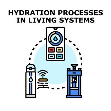 Tracking hydration processes in smart living systems Stock Illustration