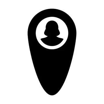 Tracking icon vector female user person profile avatar with location map marker Stock Illustration
