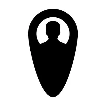 Tracking icon vector male user person profile avatar with location map marker Stock Illustration